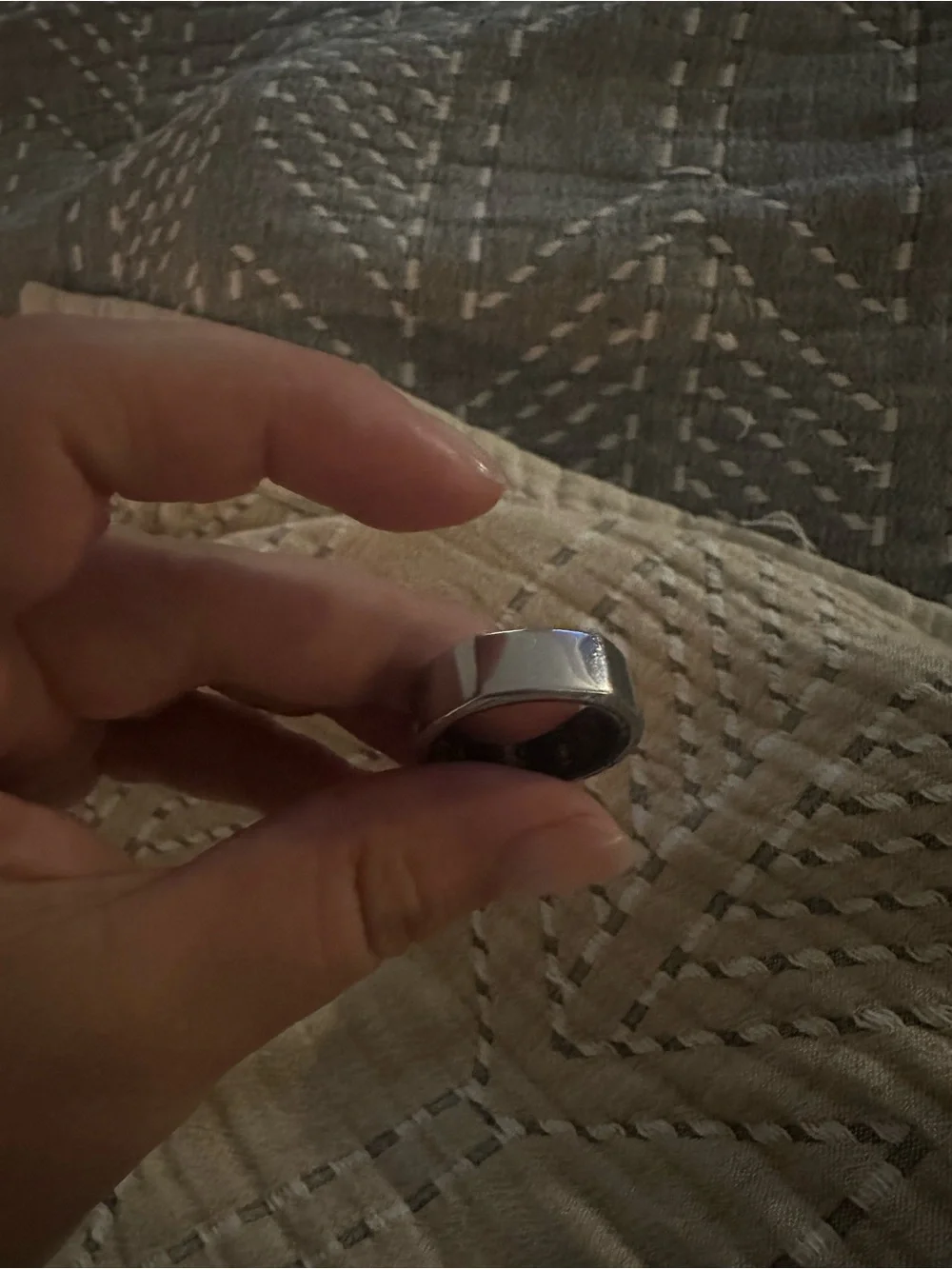 Oura Heritage Silver Smart Ring - Polished Metallic Finish - Size 10